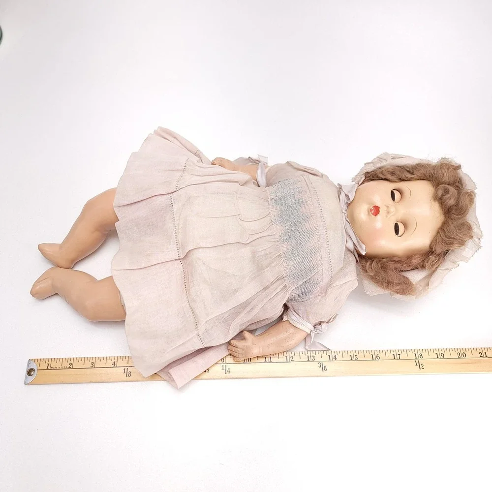 Vintage Madam Alexaner Composition‎ Baby Doll Pink Dress Bonnet Sleep Eyes 20